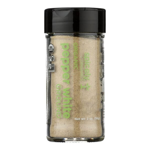 Spicely Organics - Organic Peppercorn - White Ground - Case of 3 - 2 oz.