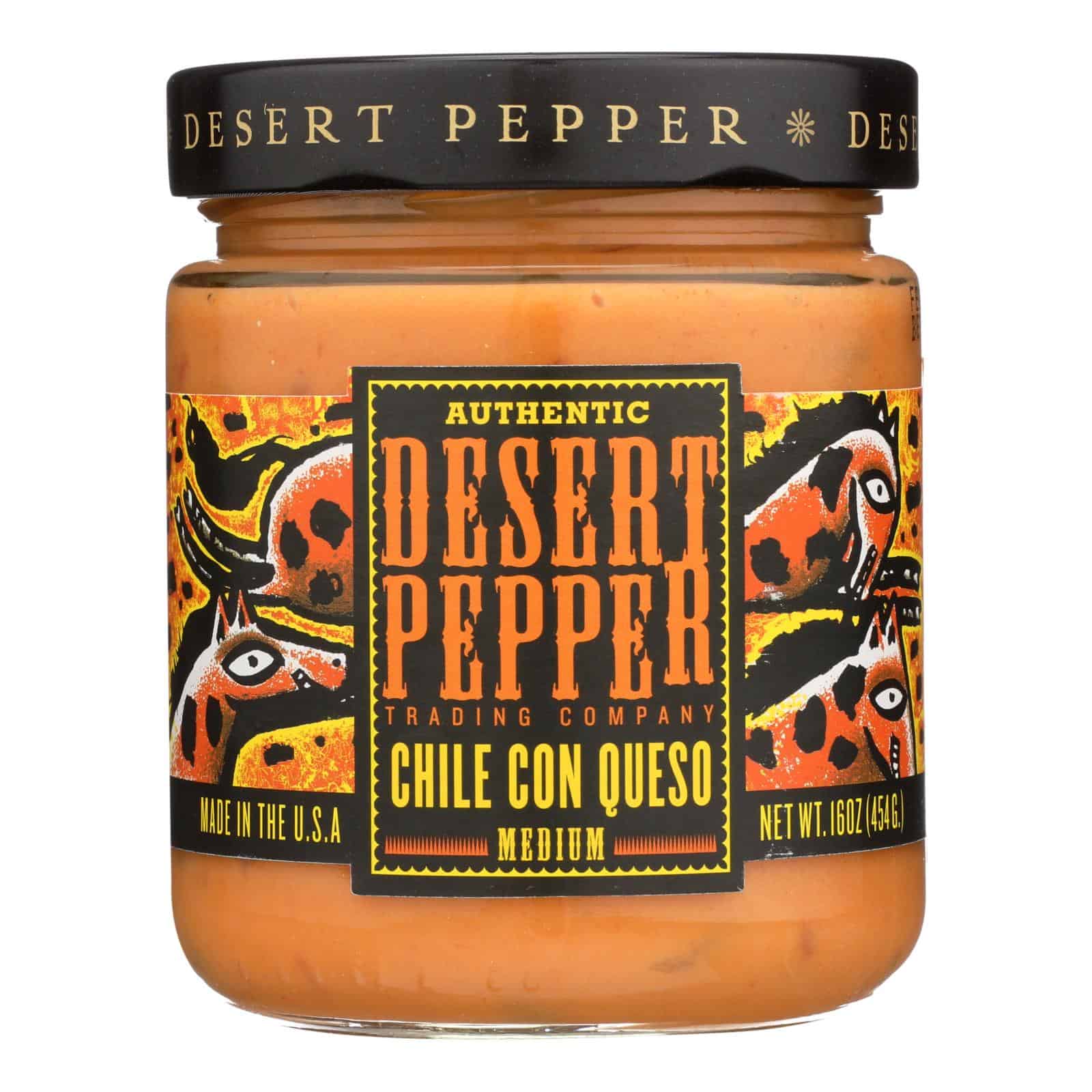 Desert Pepper Trading - Medium Chile Con Queso Dip - Case of 6 - 16 oz.