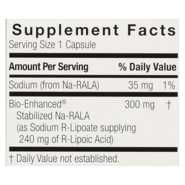 Genceutic Naturals R-Lipoic Acid Plus - 300 mg - 60 Vcaps - Image 2
