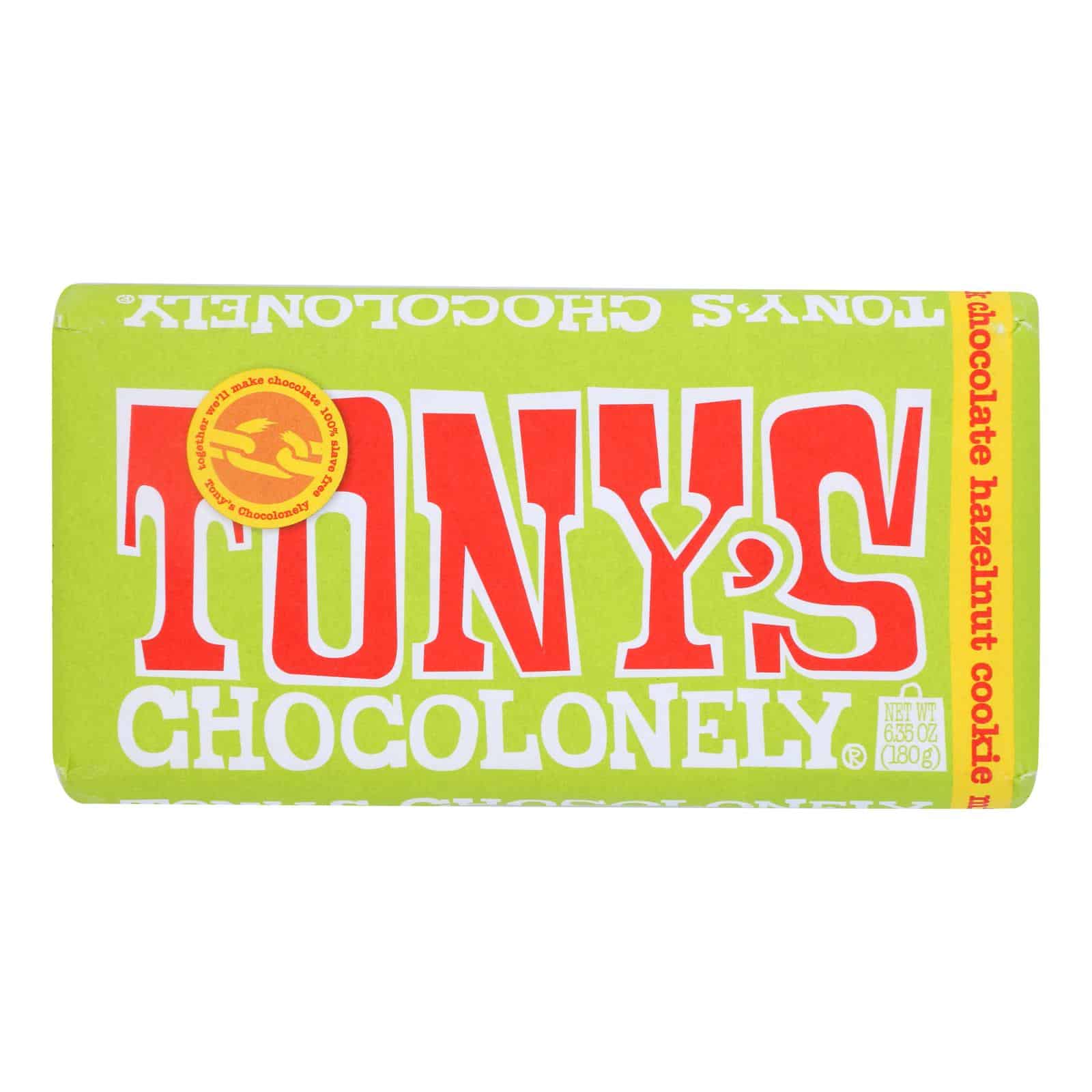 Tony's Chocolonely - Bar Milk Chocolate Hazelnut Cookie - Case of 15-6.35 OZ