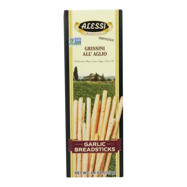 Alessi - Breadsticks - Garlic - Case of 12 - 4.4 oz. - Image 3