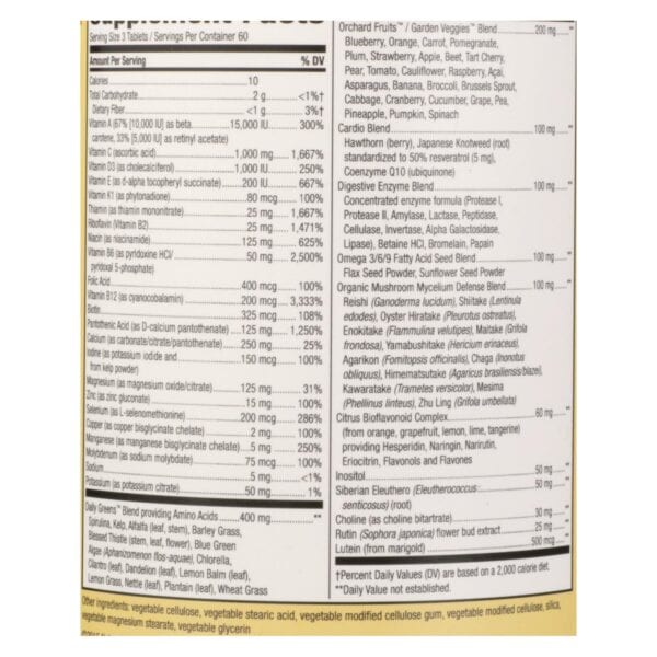 Nature's Way - Alive! Max3 Daily Multi-Vitamin - Max Potency - No Iron Added - 180 Tablets
