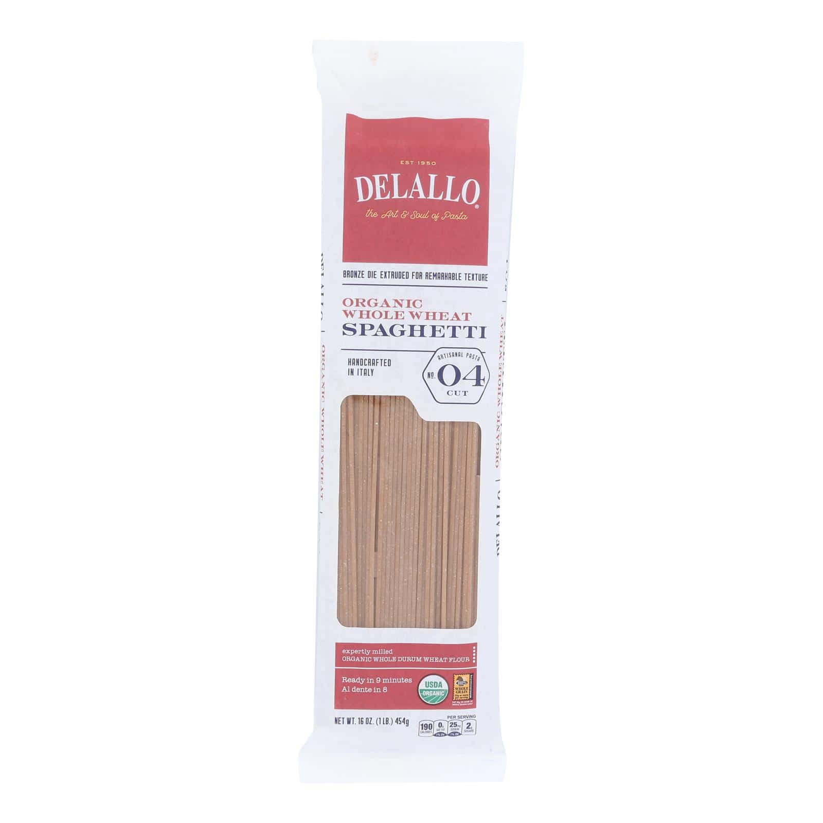 Delallo - Organic Whole Wheat Spaghetti Pasta - Case of 16 - 1 lb. - Image 2
