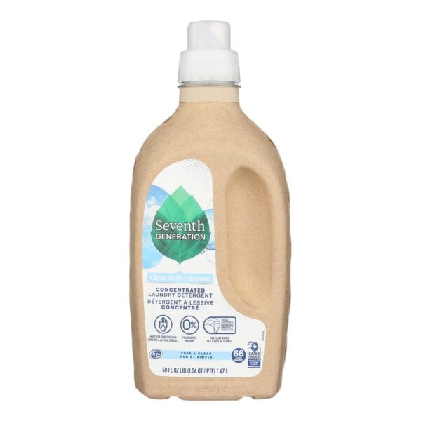 Seventh Generation Natural 4X Concentrated Laundry Detergent - Free and Clear - Case of 6 - 50 Fl oz. - Image 2