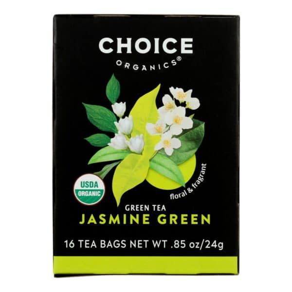Choice Organic Teas Jasmine Green Tea - 16 Tea Bags - Case of 6 - Image 2