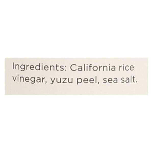 O? California Yuzu Rice Vinegar - Case of 6 - 10.1 FZ