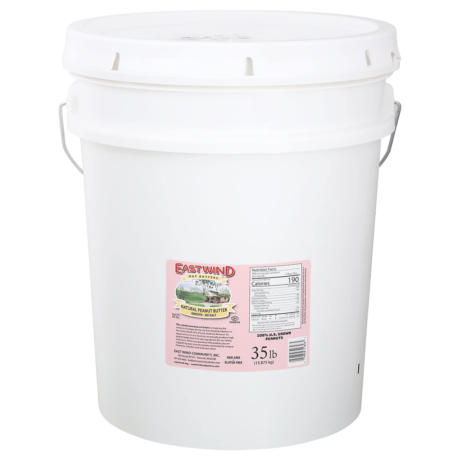 East Wind Peanut Butter - Smooth - No Salt - 35 lb.