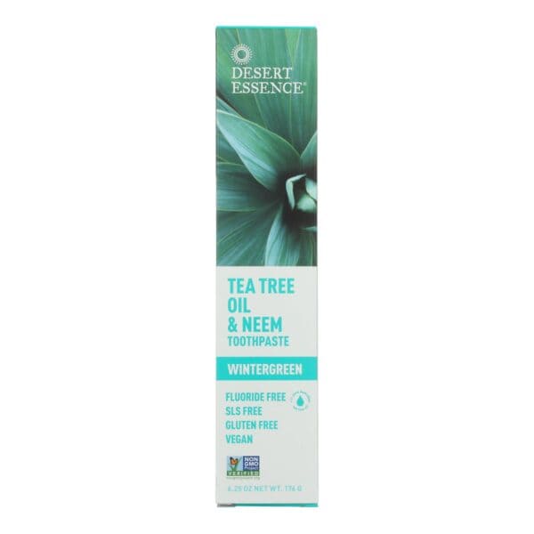 Desert Essence - Natural Tea Tree Oil and Neem Toothpaste Wintergreen - 6.25 oz - Image 2