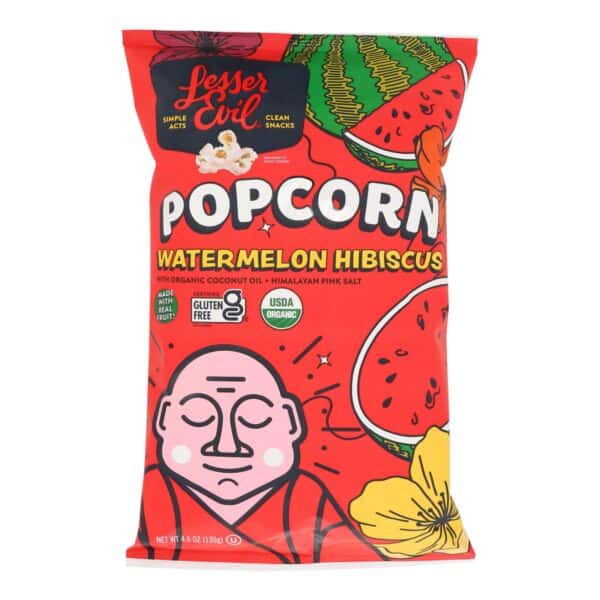 Lesser Evil - Popcorn Wtrmln Hibiscus - Case of 12-4.6 OZ