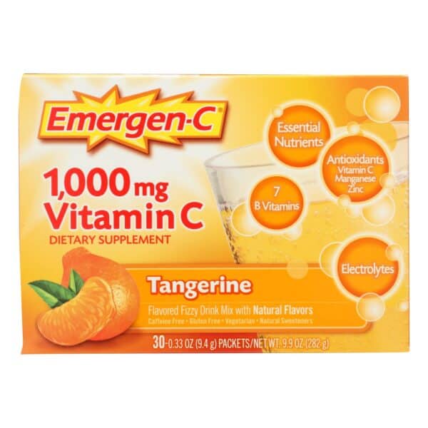 Alacer - Emergen-C Vitamin C Fizzy Drink Mix Tangerine - 1000 mg - 30 Packets - Image 2