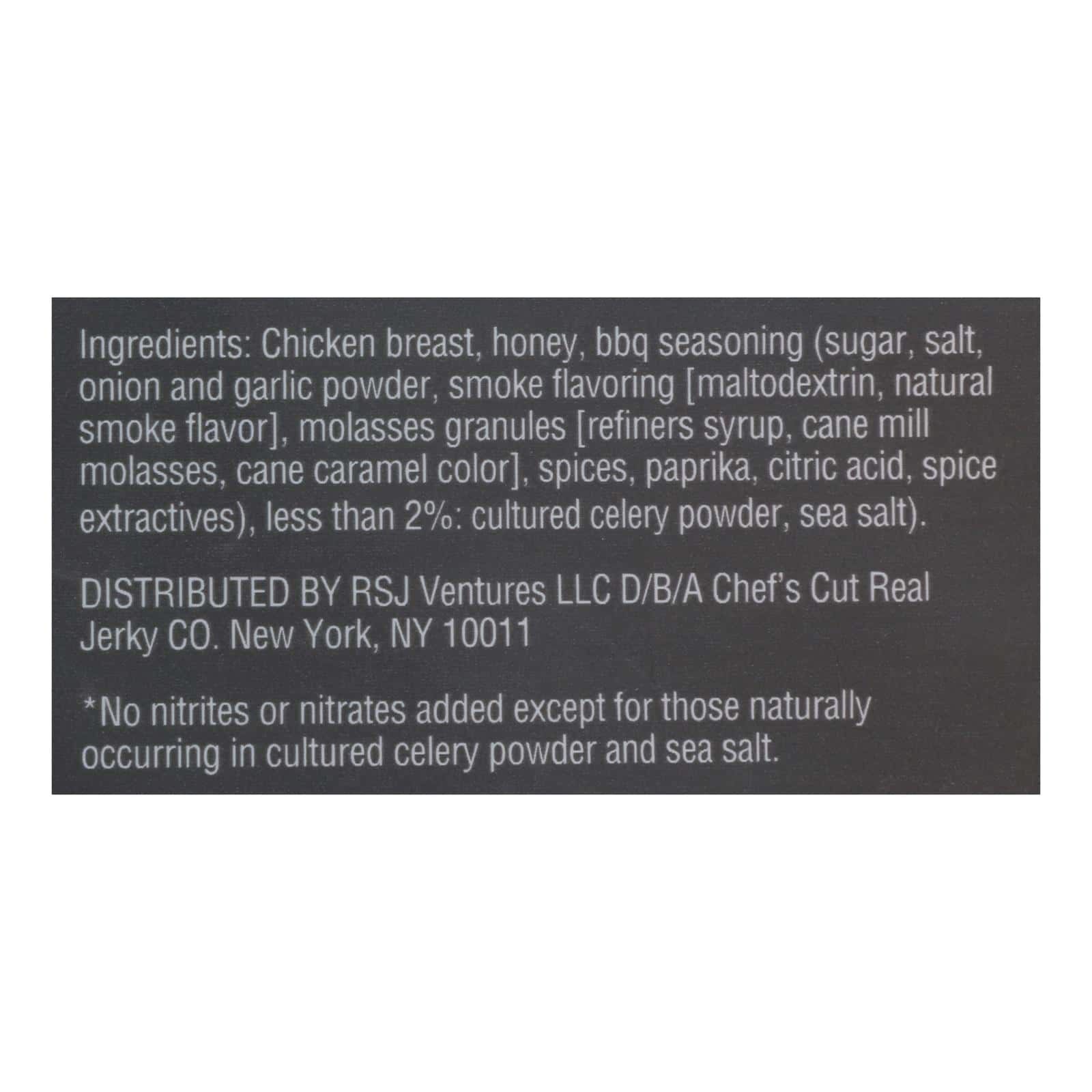 Chef's Cut Jerky - Real Chicken Jerky Honey Barbecue - Case of 8 - 2.5 oz.