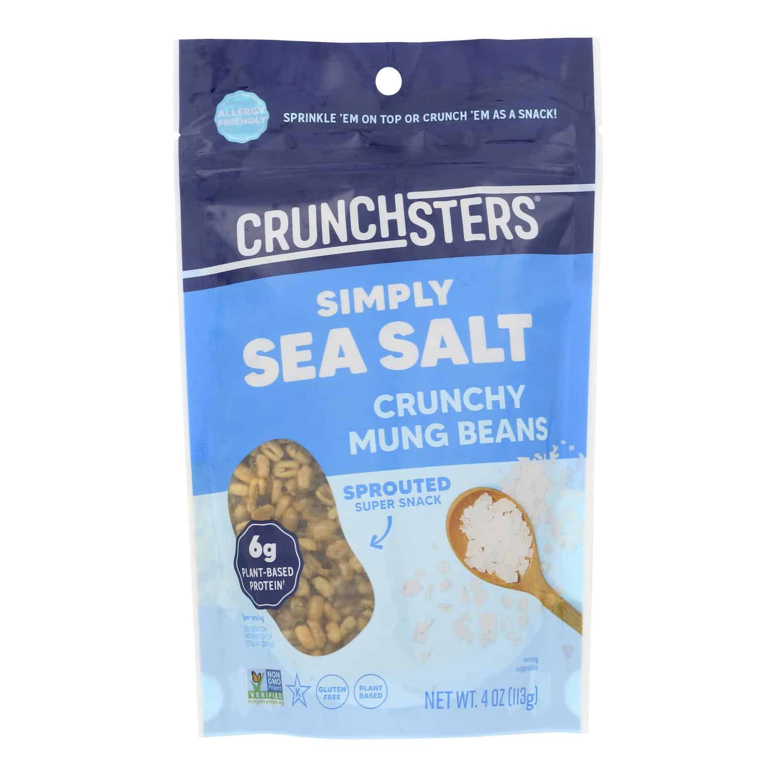 Crunchsters - Sprouted Protein Snack - Sea Salt - Case of 6 - 4 oz.