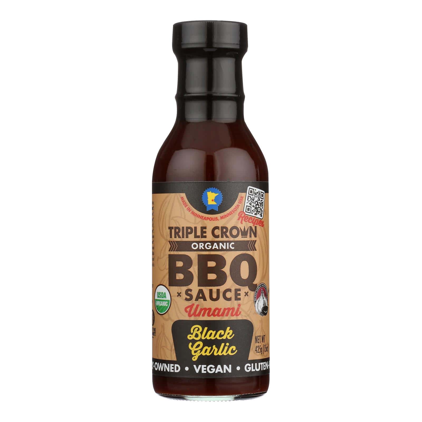Triple Crown BBQ - BBQ Sauce Blck Garlic - Case of 6 - 14 FZ
