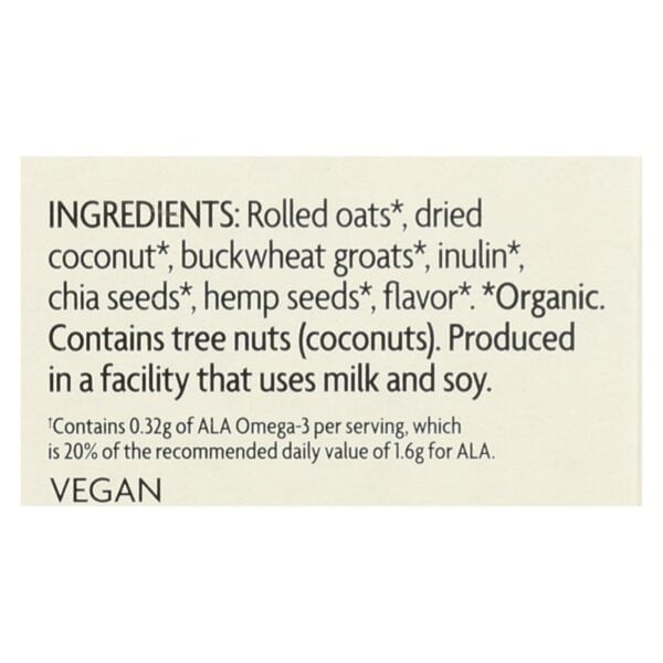 Nature's Path Organic Qi'A Superfood Hot Oatmeal - Creamy Coconut - Case of 6 - 8 oz. - Image 2