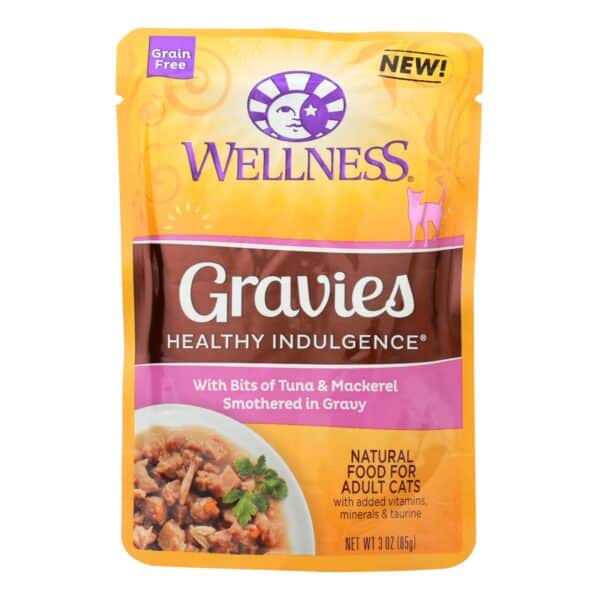 Wellness Pet Products Cat Food - Gravies with Bits of Tuna and Mackerel Smothered In Gravy - Case of 24 - 3 oz. - Image 2