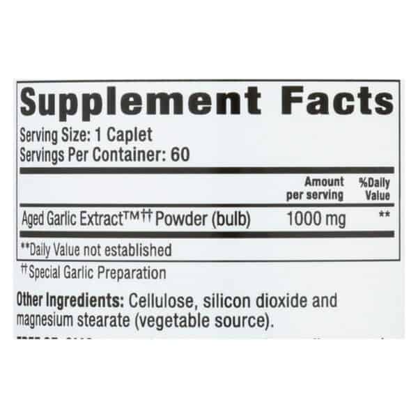 Kyolic - Aged Garlic Extract One Per Day Cardiovascular - 1000 mg - 60 Caplets - Image 2