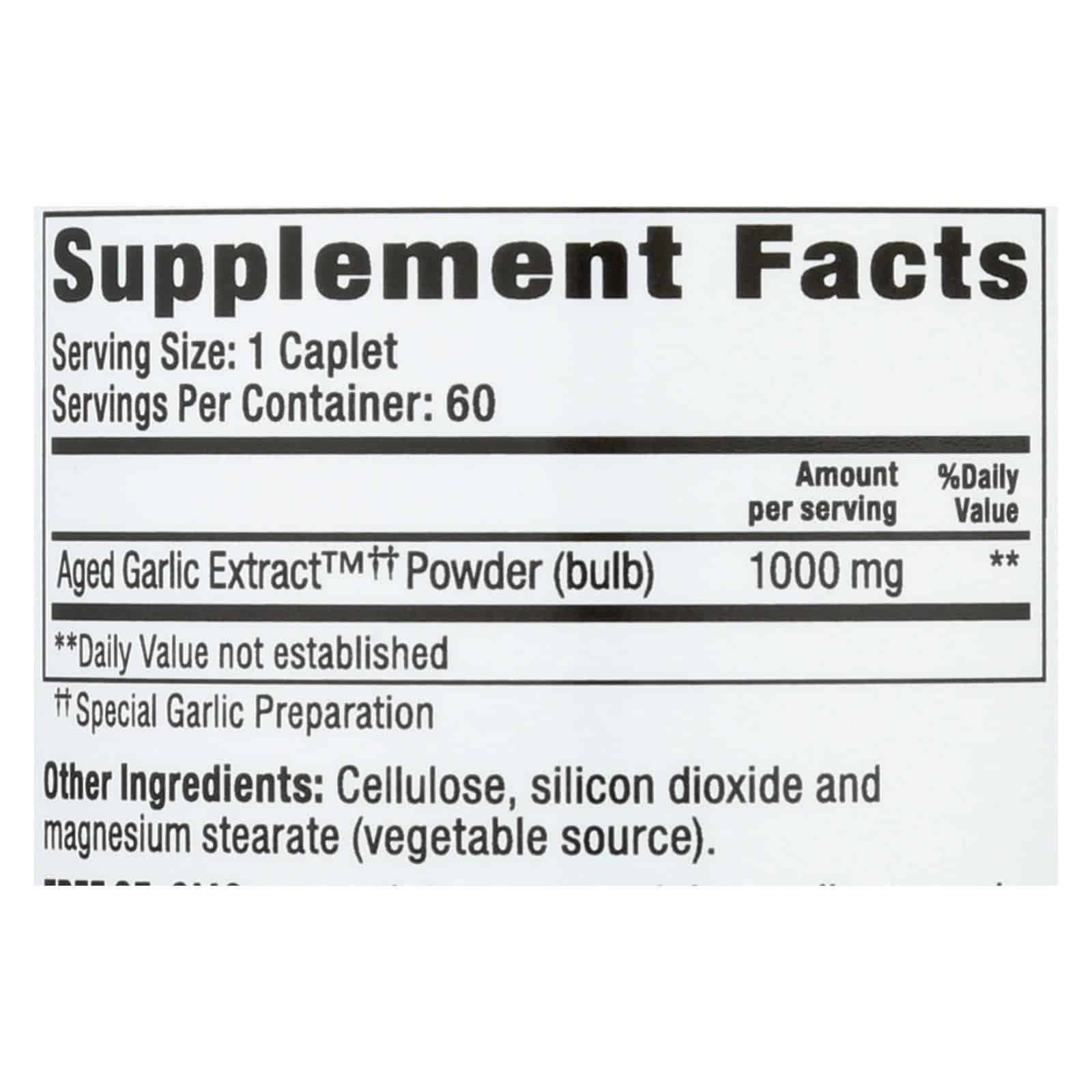 Kyolic - Aged Garlic Extract One Per Day Cardiovascular - 1000 mg - 60 Caplets - Image 2