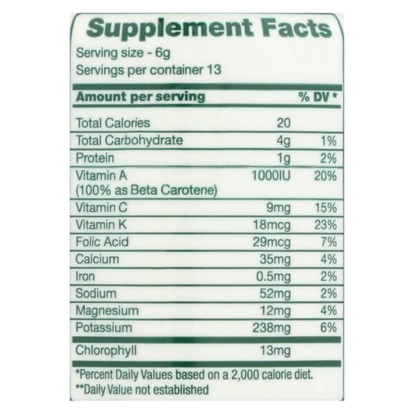Green Foods Dr Hagiwara Green Magma Barley Grass Juice Powder - 2.8 oz - Image 2