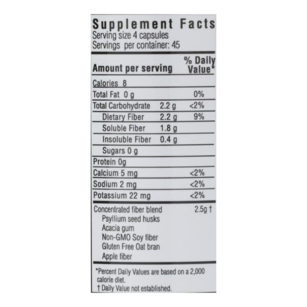 Yerba Prima Daily Fiber Caps - 625 mg - 180 Capsules - Image 3