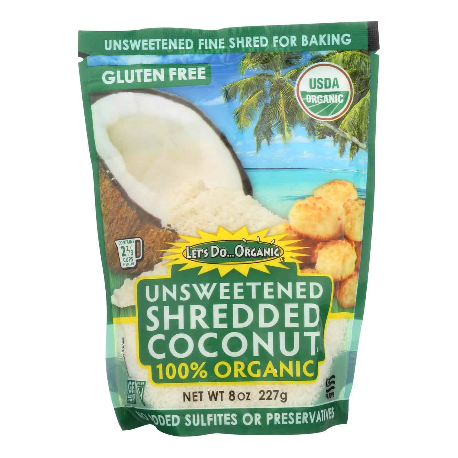 Let's Do Organics Organic Shredded - Coconut - Case of 12 - 8 oz. - Image 3