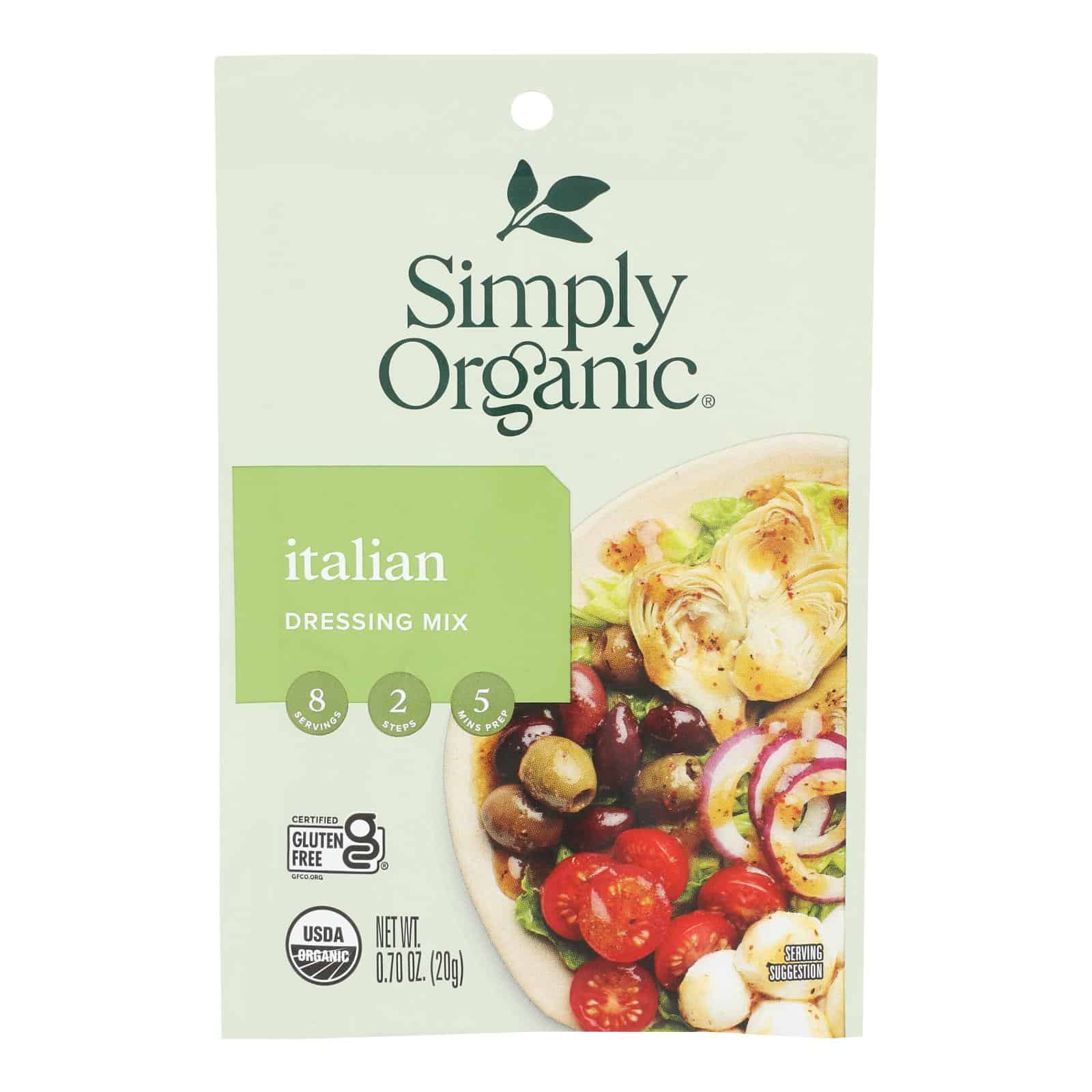 Simply Organic Italian Salad Dressing Mix - Case of 12 - 0.7 oz.