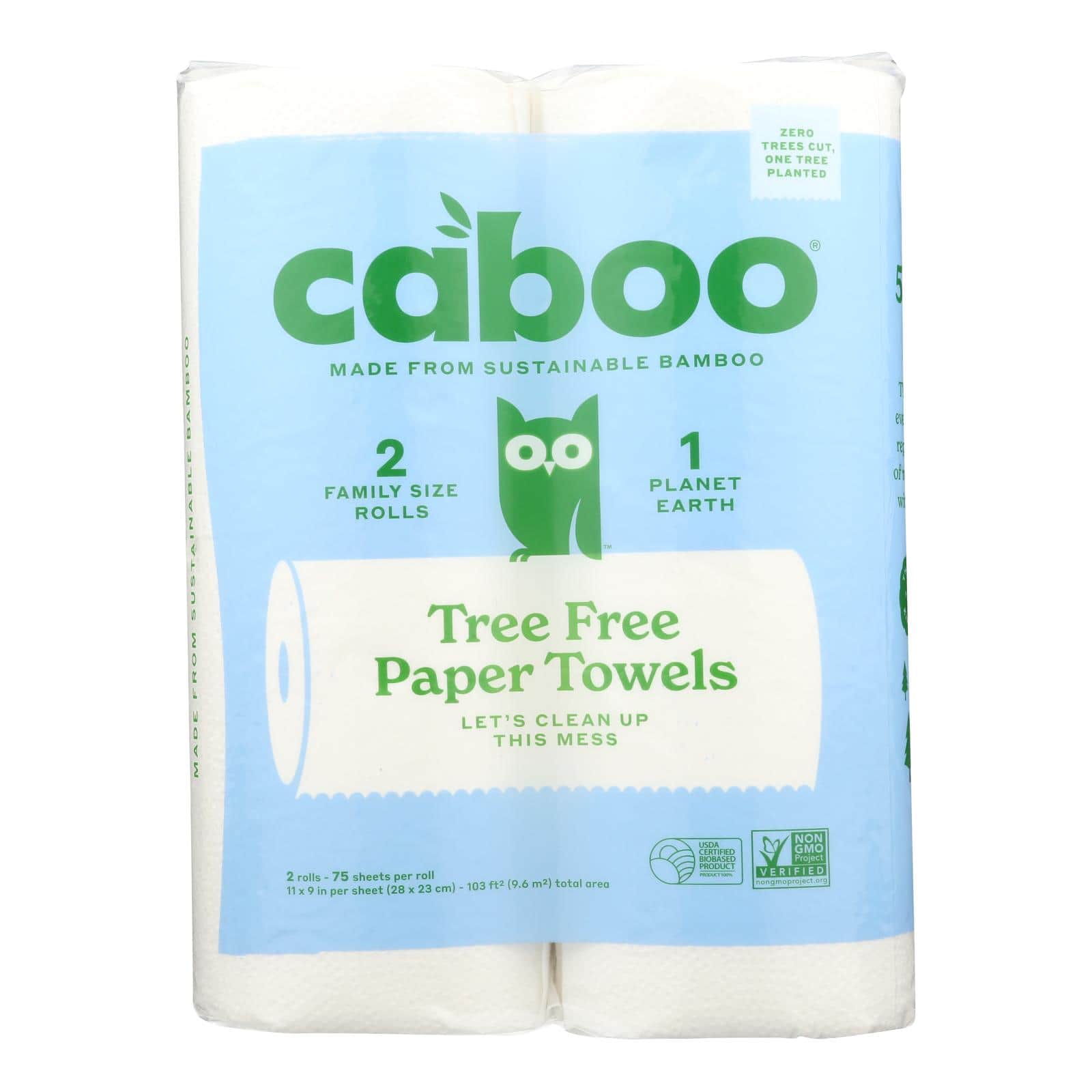 Caboo - Paper Towel 75 Sheet - Case of 12 - 2 CT