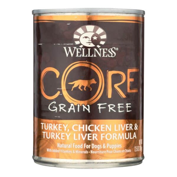 Wellness Pet Products Dog Food - Gain Free - Turkey and Chicken with Liver - Case of 12 - 12.5 oz. - Image 2