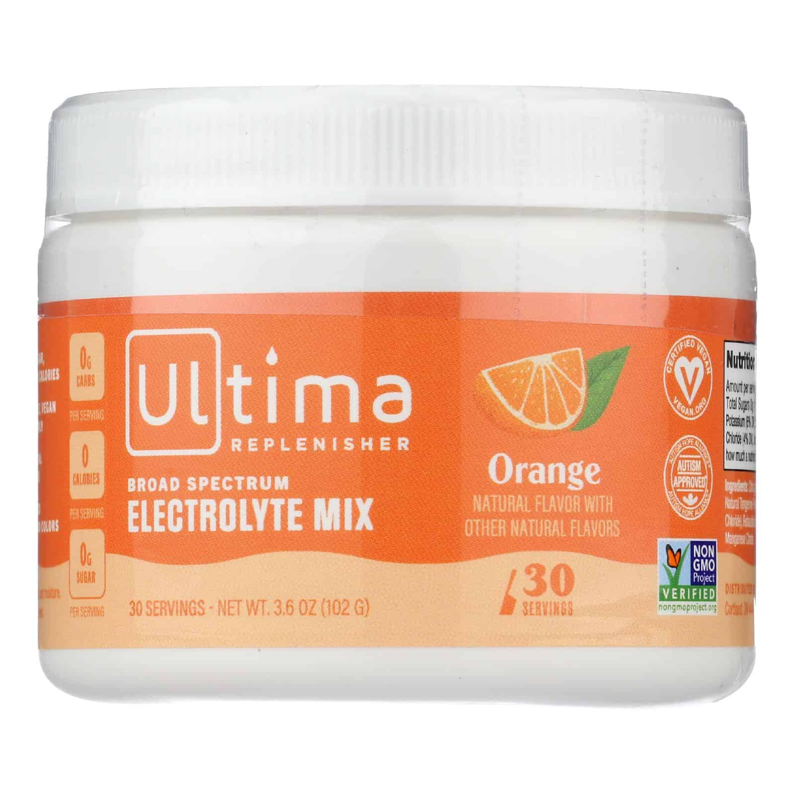 Ultima Replenisher Electrolyte Powder - Orange - Can - 3.6 oz - Image 3