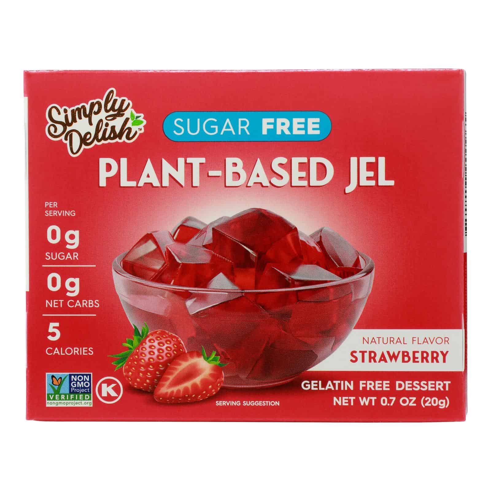 Simply Delish Jel Dessert - Strawberry - Case of 6 - 1.6 oz.