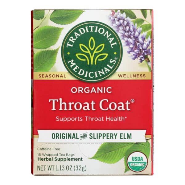 Traditional Medicinals Organic Throat Coat Herbal Tea - Caffeine Free - 16 Bags - Image 2
