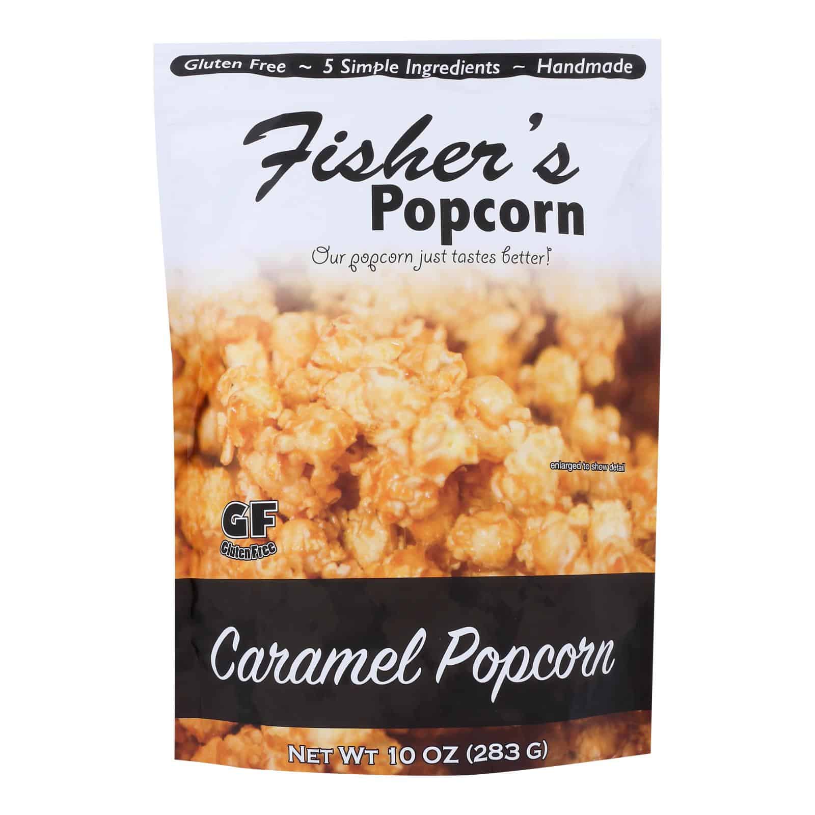 Fisher's Popcorn Caramel Popcorn - Case of 6 - 10 OZ
