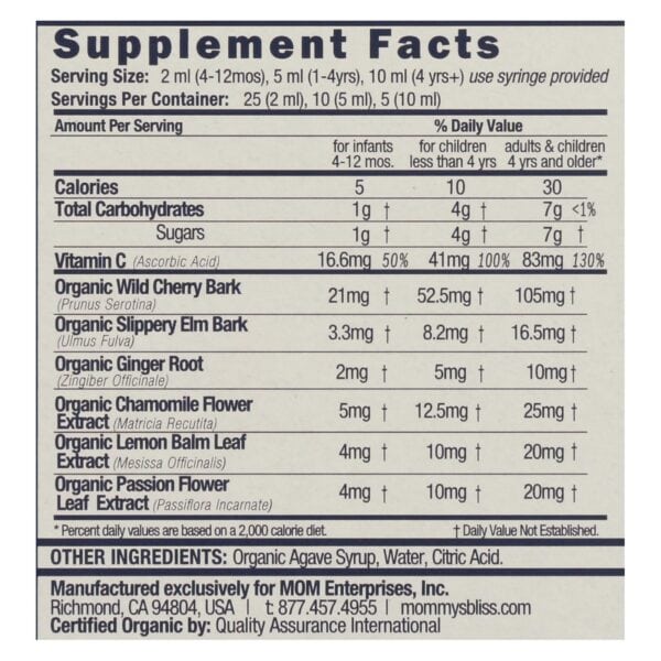 Mommy's Bliss - Cgh Syrup Baby Nght Tm - 1 Each - 1.67 FZ - Image 3