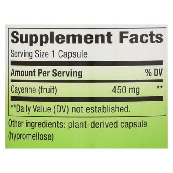 Nature's Way - Cayenne 40000 HU - 450 mg - 180 Capsules - Image 2