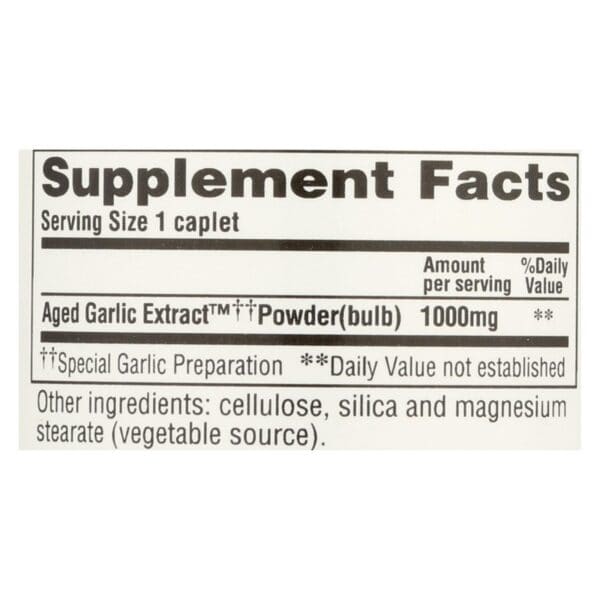 Kyolic - Aged Garlic Extract One Per Day Cardiovascular - 1000 mg - 30 Caplets