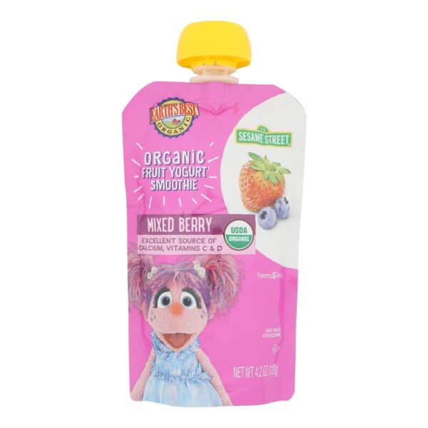 Earth's Best Organic Fruit Yogurt Smoothie - Mixed Berry - Case of 12 - 4.2 oz.