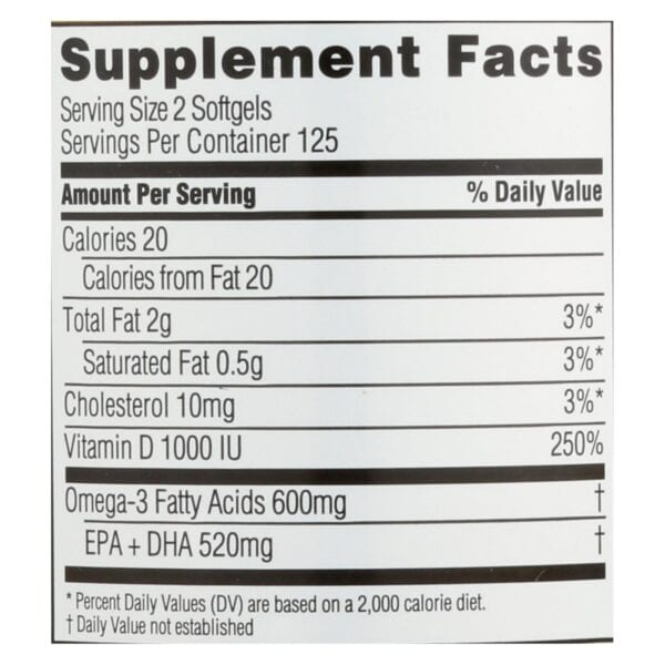 Spectrum Essentials Omega-3 Fish Oil With Vitamin D Dietary Supplement  - 1 Each - 250 SGEL - Image 3