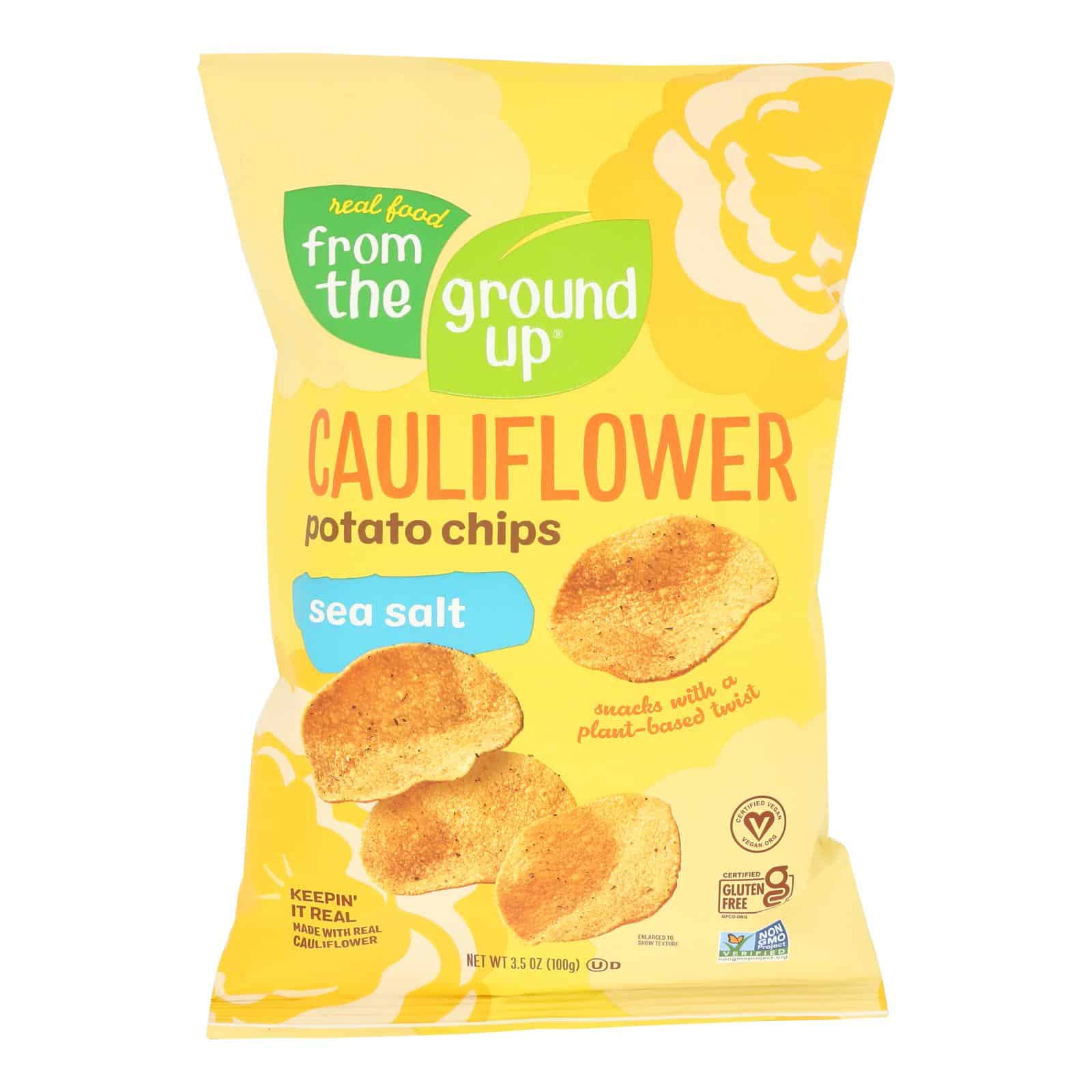 From the Ground Up Sea Salt Cauliflower Chips - Case of 12 - 3.5 OZ - Image 3