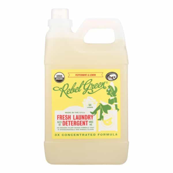 Rebel Green Laundry Detergent - Organic - Peppermint and Lemon - Case of 4 - 64 fl oz - Image 2