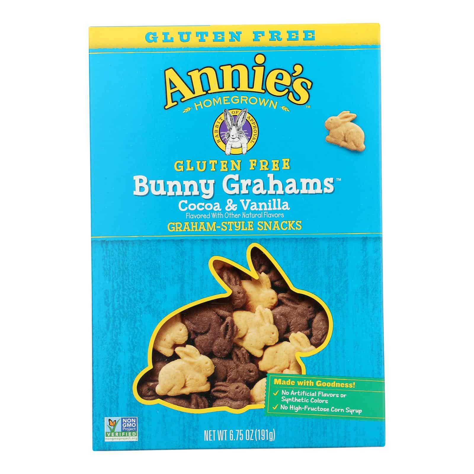 Annie's Homegrown Gluten Free Cocoa and Vanilla Bunny Cookies - Case of 12 - 6.75 oz. - Image 2