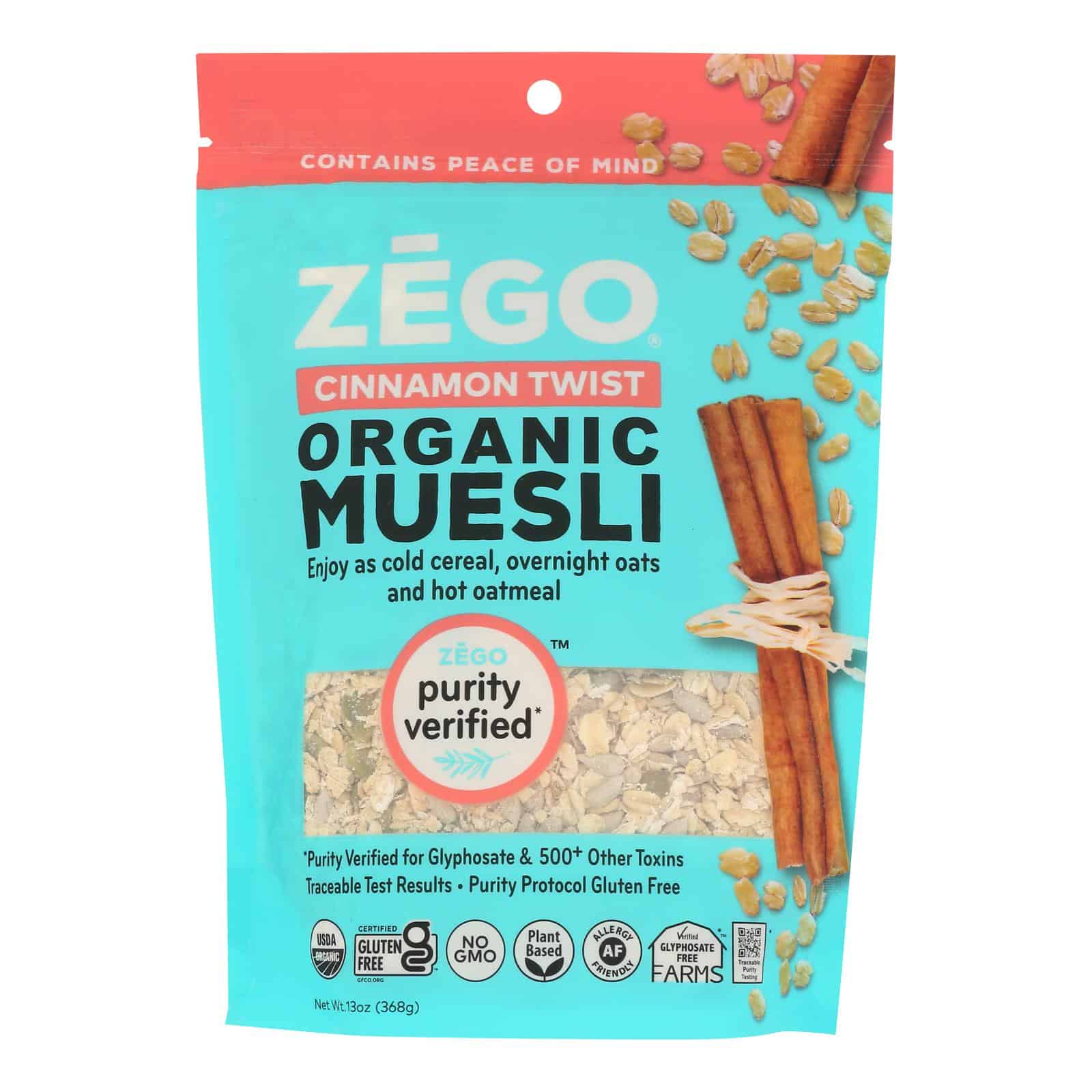 Zego - Muesli Cinnamon Twist - Case of 5-13 OZ