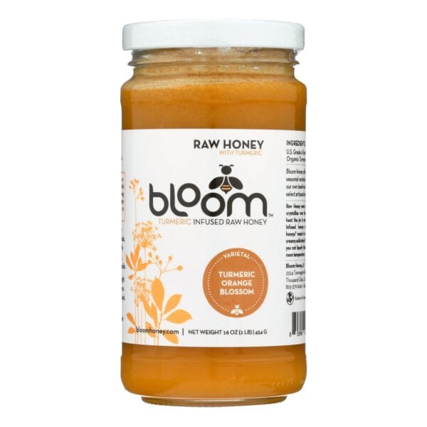Bloom Honey - Honey - Turmeric Infused Orange Blossom - Case of 6 - 16 oz. - Image 3