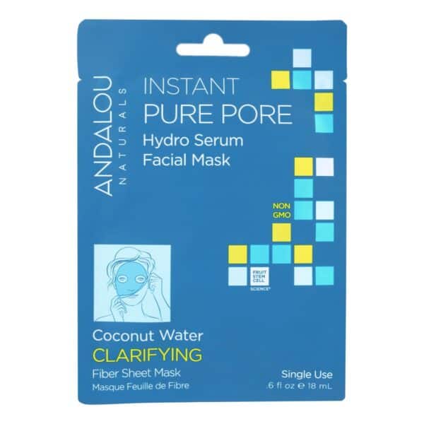 andalou Naturals Instant Pure Pore Facial Mask - Coconut Water Clarifying - Case of 6 - 0.6 fl oz - Image 2