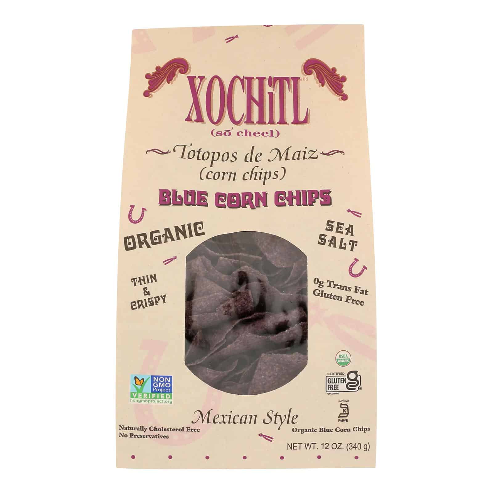 Xochitl Blue Corn Chips - Case of 10 - 12 OZ