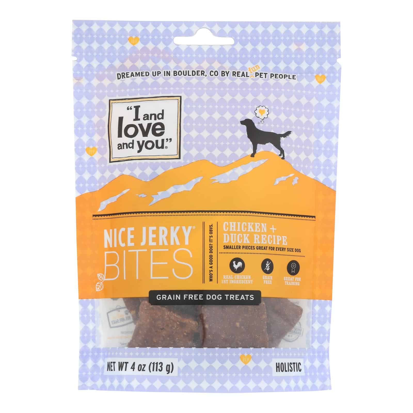 I And Love And You - Dog Treats Jrky Chkn&duck - Case of 6 - 4 OZ - Image 2