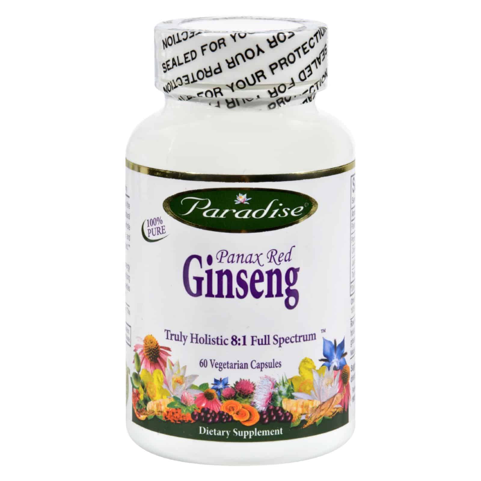 Paradise Herbs Panax Red Ginseng - 60 Vegetarian Capsules - Image 2