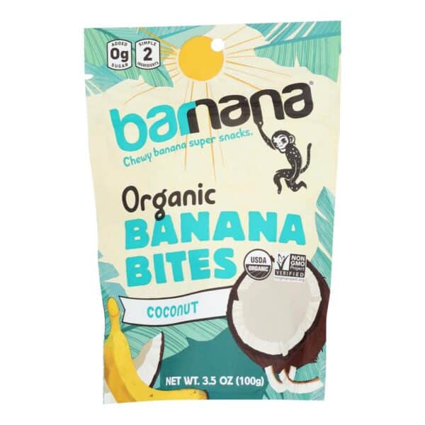 Barnana Chewy Banana Bites - Organic Coconut - Case of 12 - 3.5 oz. - Image 2