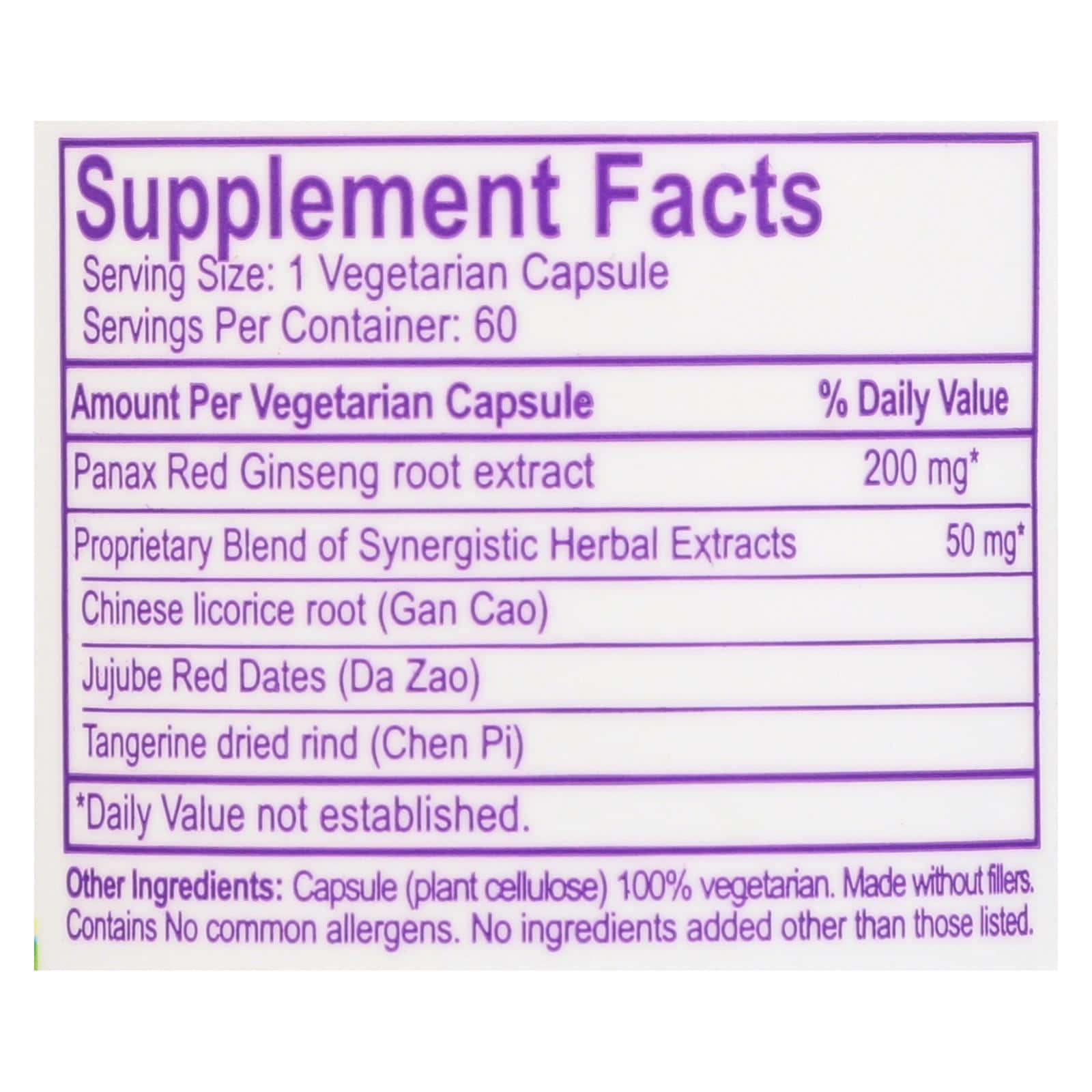 Paradise Herbs Panax Red Ginseng - 60 Vegetarian Capsules - Image 3