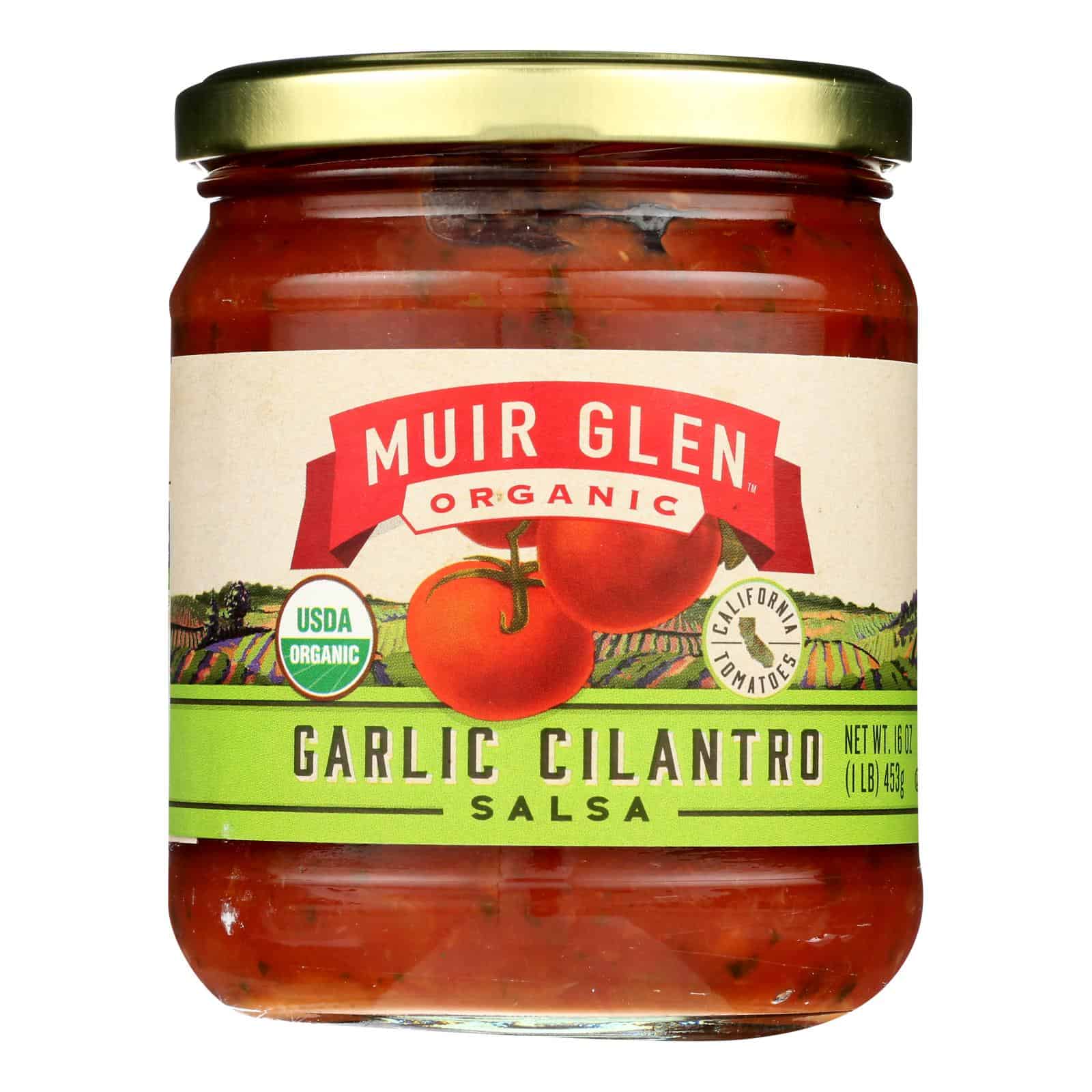 Muir Glen Medium Garlic Cilantro Salsa - Tomato - Case of 12 - 16 oz. - Image 3