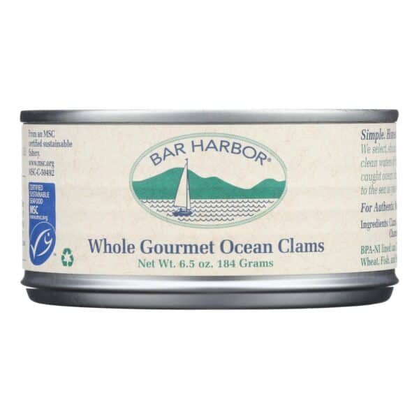 Bar Harbor - Clams Whole Gourmet Ocean - Case of 12-6.5 OZ - Image 2