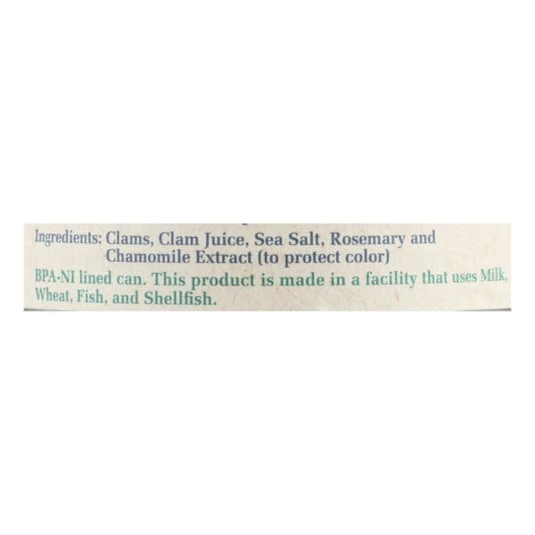 Bar Harbor - Clams Whole Gourmet Ocean - Case of 12-6.5 OZ